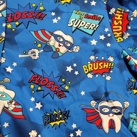 Dickies Dentist Dental Assistant Scrubs Jacket Snap Button Long Sleeve 2XL NEW - Picture 2 of 9